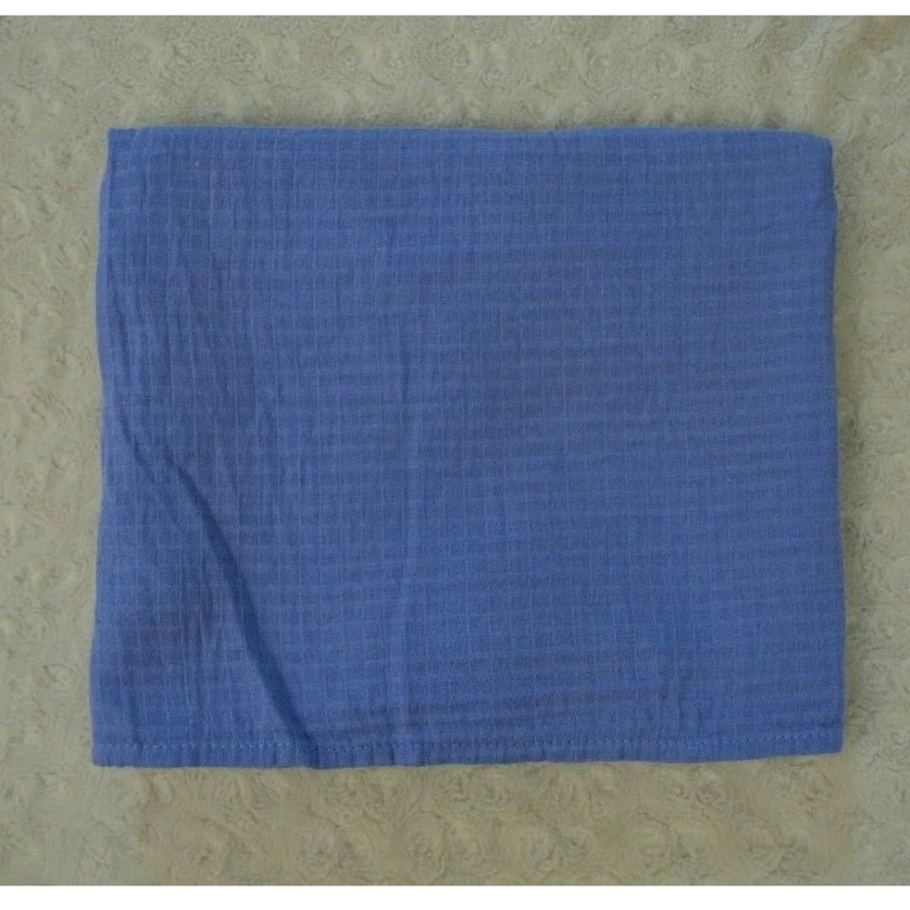 Modern Baby Solid Blue Baby Swaddle Blanket Muslin Cotton Security Lovey